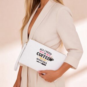 All I Need Is Coffee And Mascara Clutch Bag