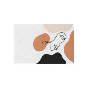 Abstract Line Art Rug, Minimalist Face Rug