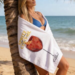 Spritz Cocktail Beach Towel | Aperol Spritz Summer Towel | Cute Drink Inspired Pool Towel
