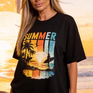 Summer Surf Shirt | Vintage Beach Graphic Tee | Tropical Sunset T-Shirt