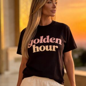 Golden Hour T-Shirt | Minimalist Sunset Shirt | Retro Aesthetic Tee | Trendy Graphic T-Shirt |