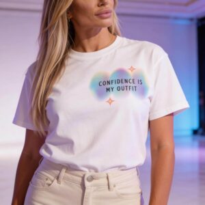Confidence Is My Outfit Shirt | Motivational Graphic Tee | Minimalist Positive Quote T-Shirt | Self Love Aesthetic Shirt